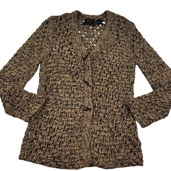 Sigrid Olsen Sweaters - Sigrid Olsen Silk Blend Hand Knit Boho Artsy Textured Cardigan Women's Size XS